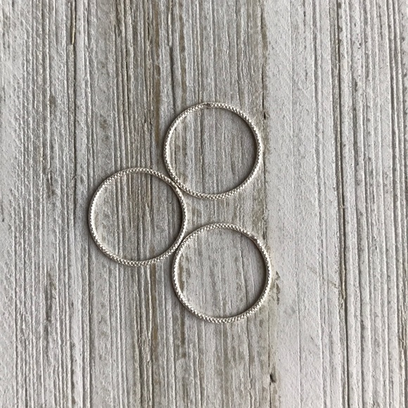 NEW Textured Sterling Silver Midi Stacking Rings - Picture 4 of 7